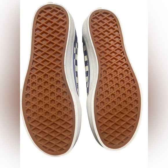 Vans Old Skool (Primary Check) Trubl/Wht Blue Checkered Sneakers Skate NEW Suede - Picture 3 of 4